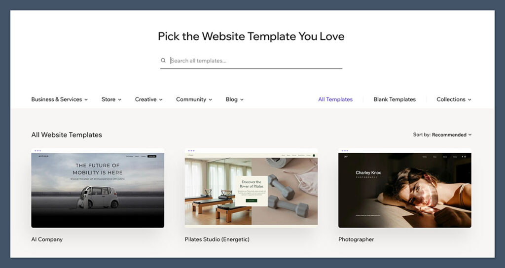 wix templates