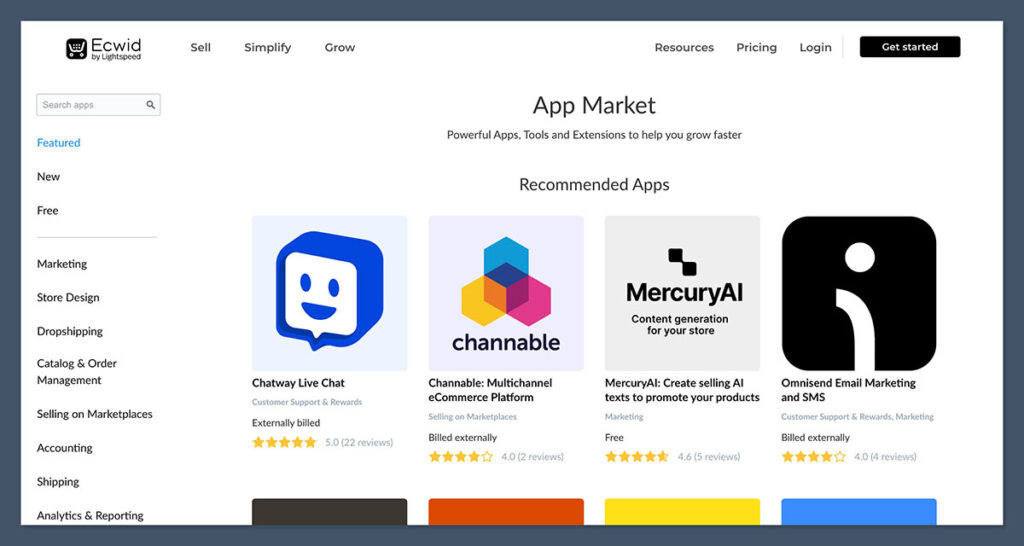 ecwid app market