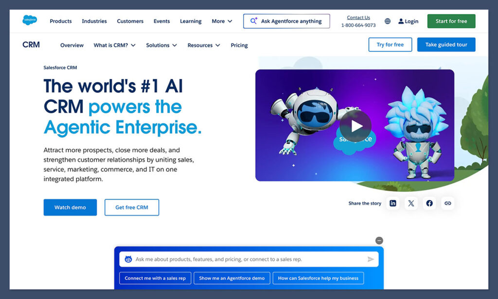 salesforce crm homepage