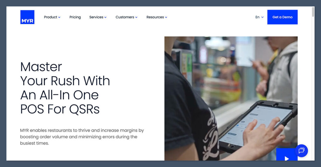 Página de inicio de MYR POS