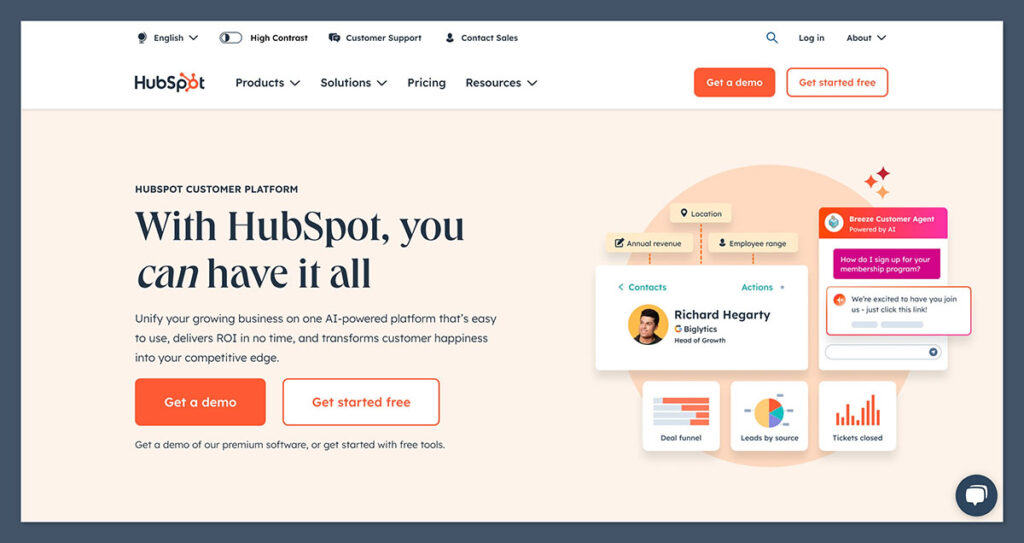 HubSpot Homepage
