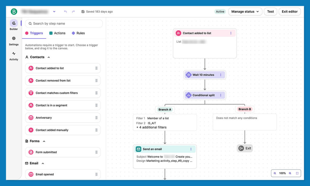 brevo automation example