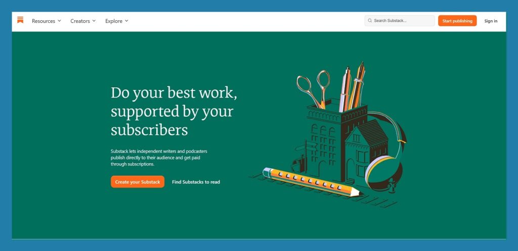 substack homepage