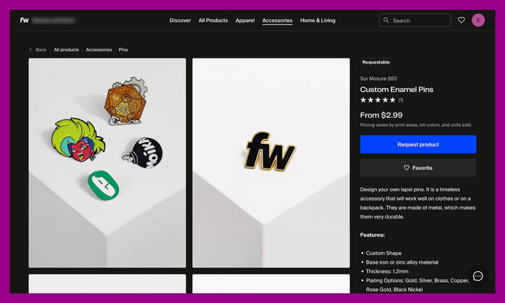 fourthwall enamel pins