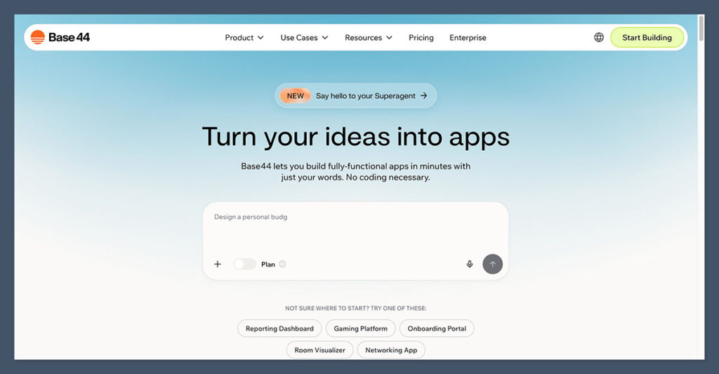 Pagina iniziale di Base44