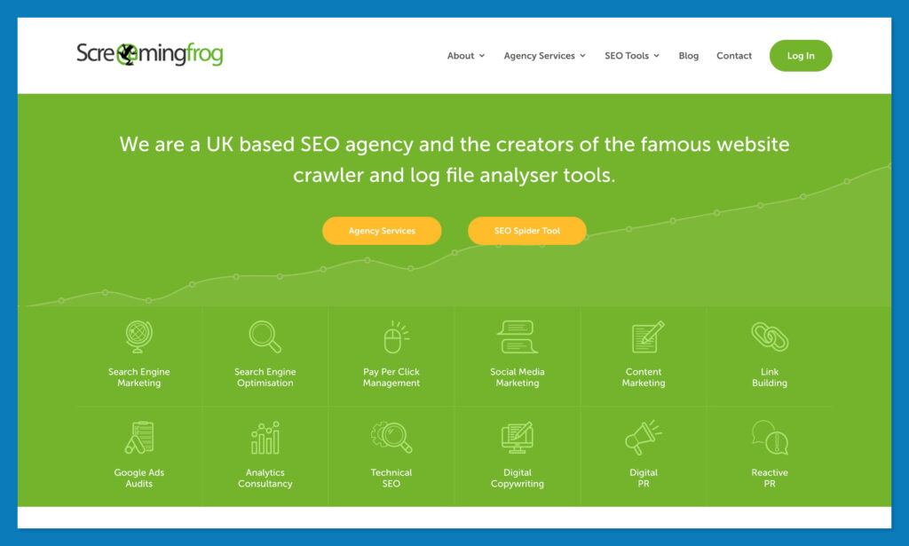 screaming frog homepage