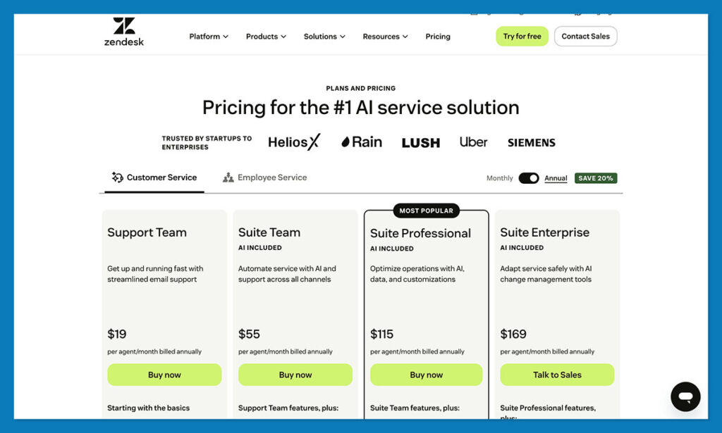 zendesk pricing
