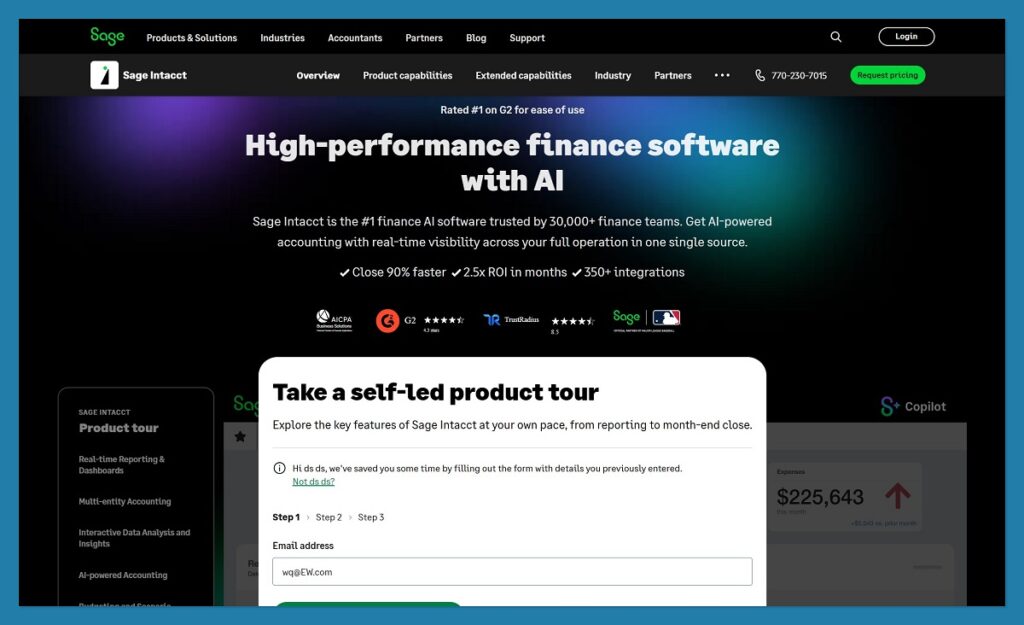 sage intacct homepage