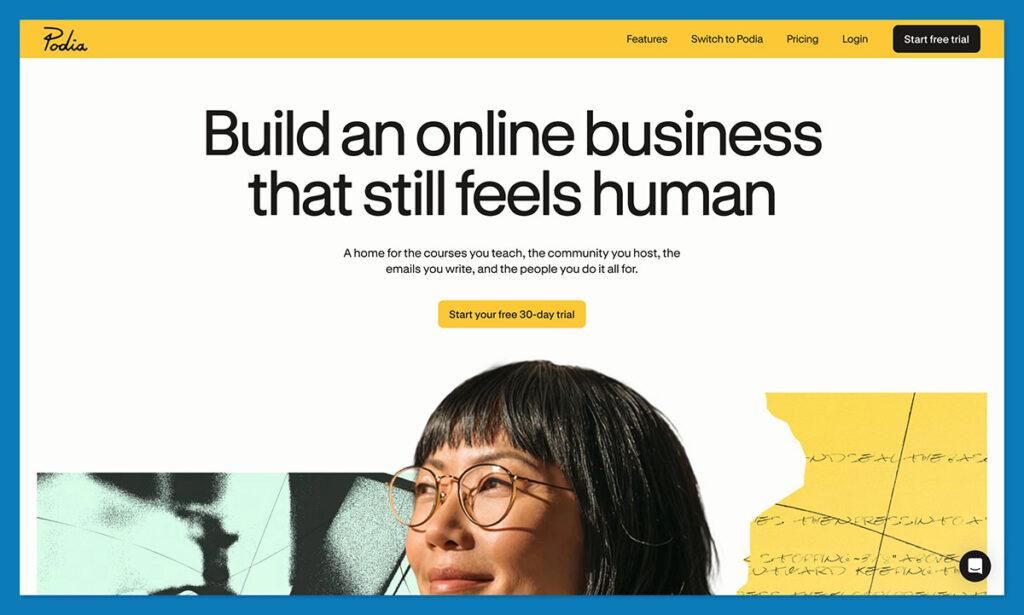 podia homepage