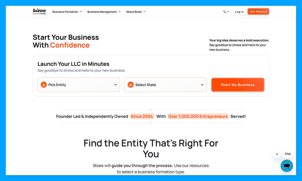 bizee homepage