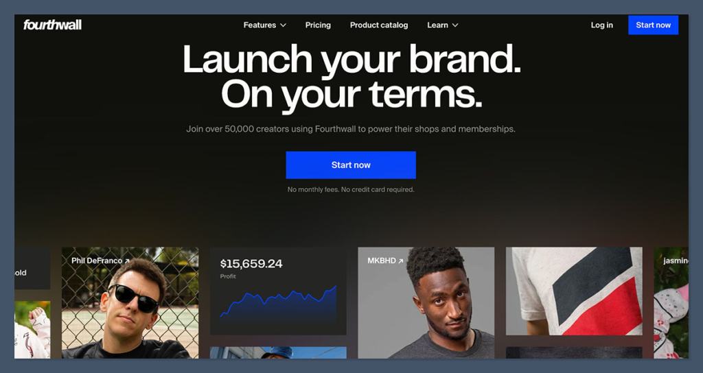 Fourthwall Homepage