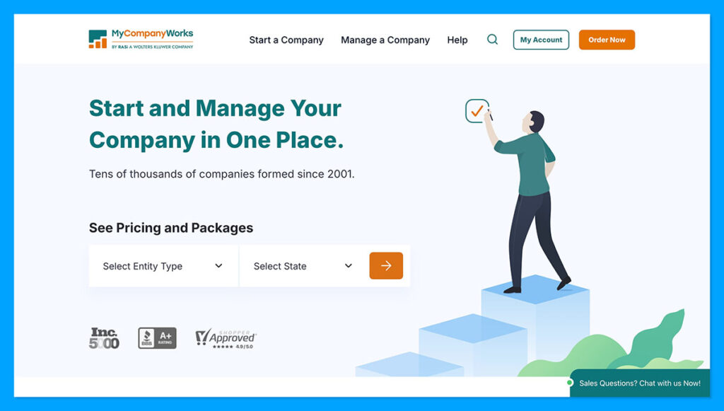 MyCompanyWorks homepage