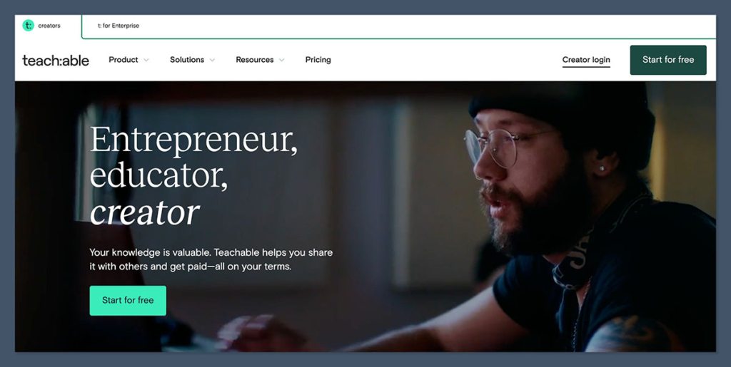 Teachable Homepage