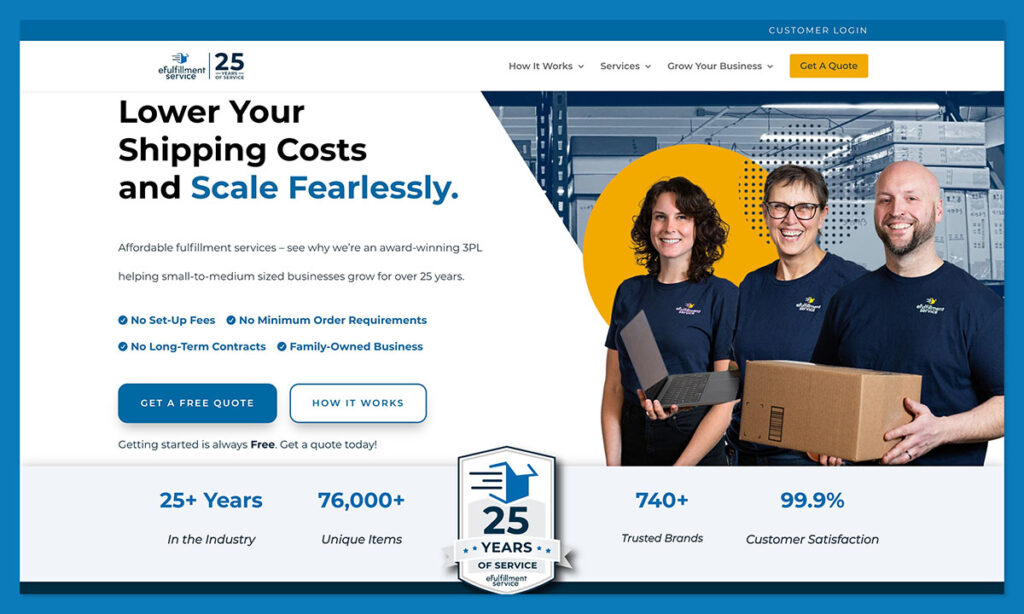 eFulfillment service homepage