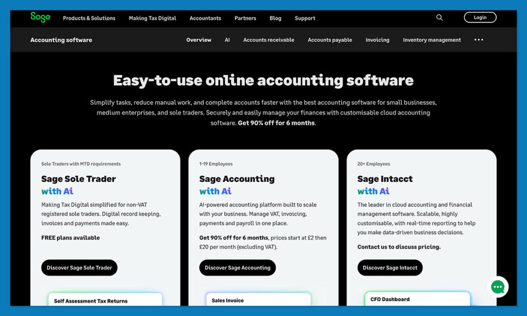 sage accounting homepage