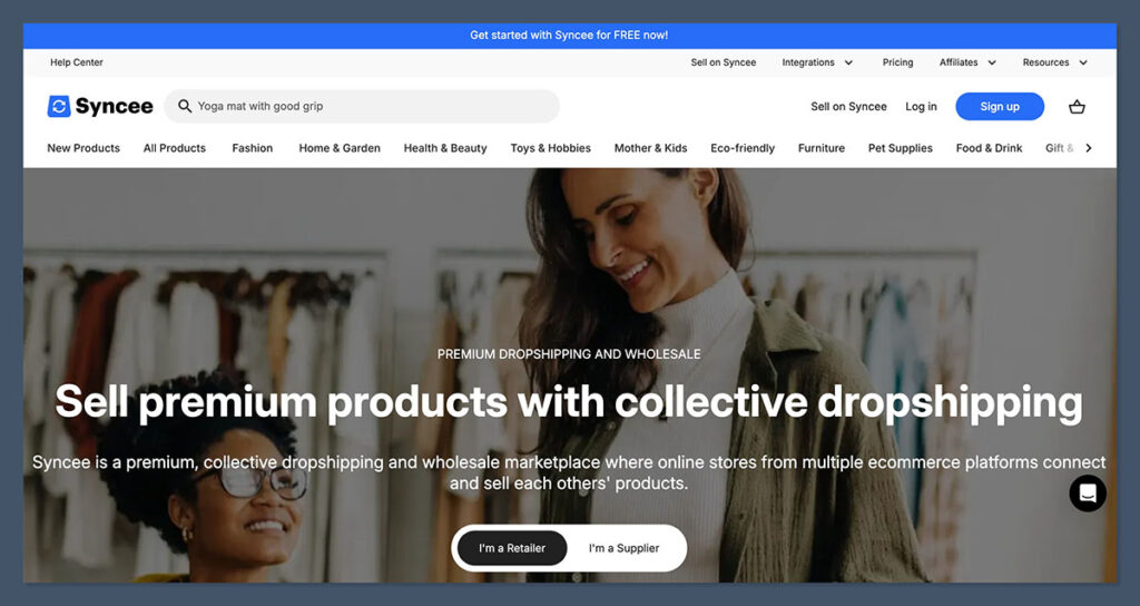 Syncee Homepage