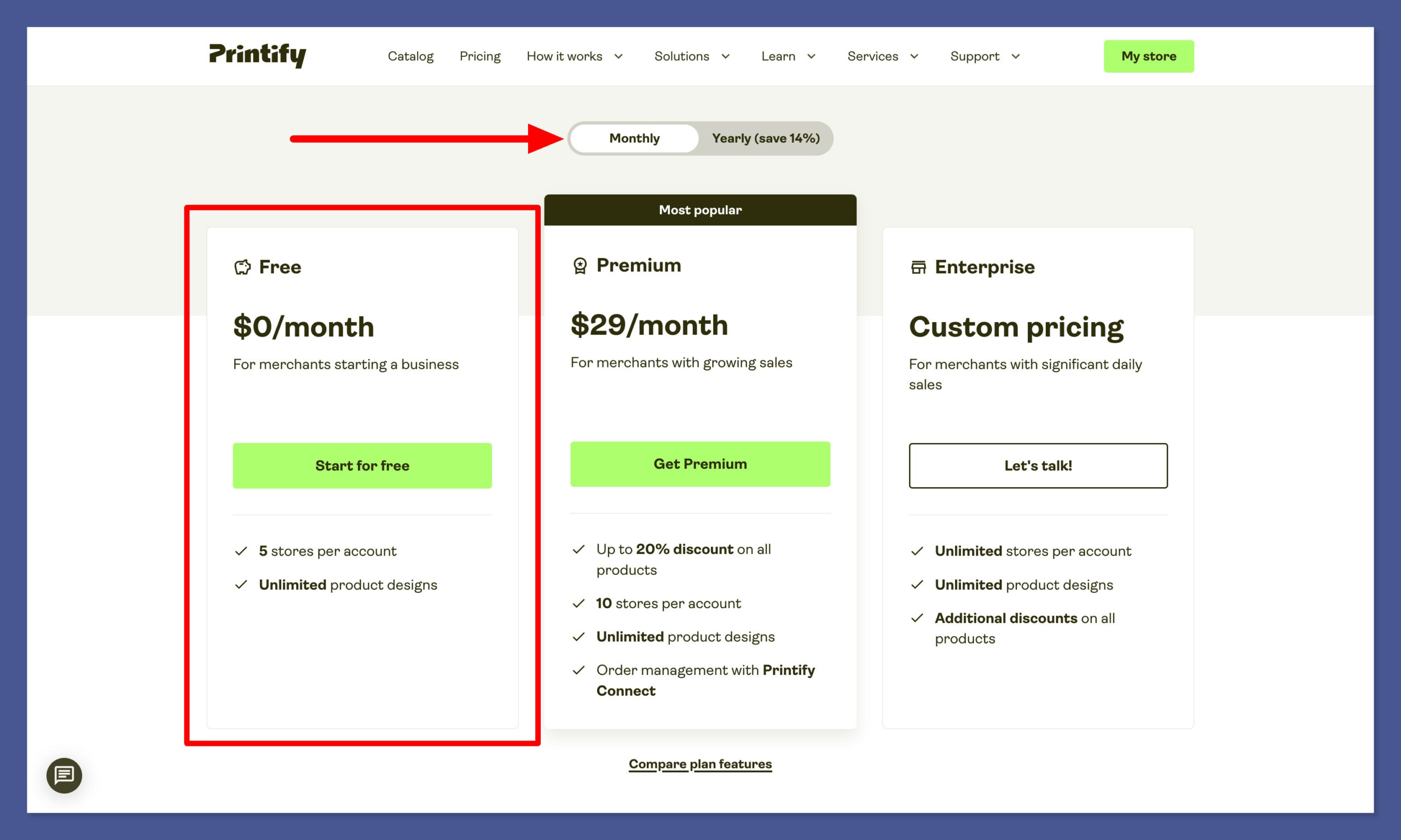 printify pricing monthly